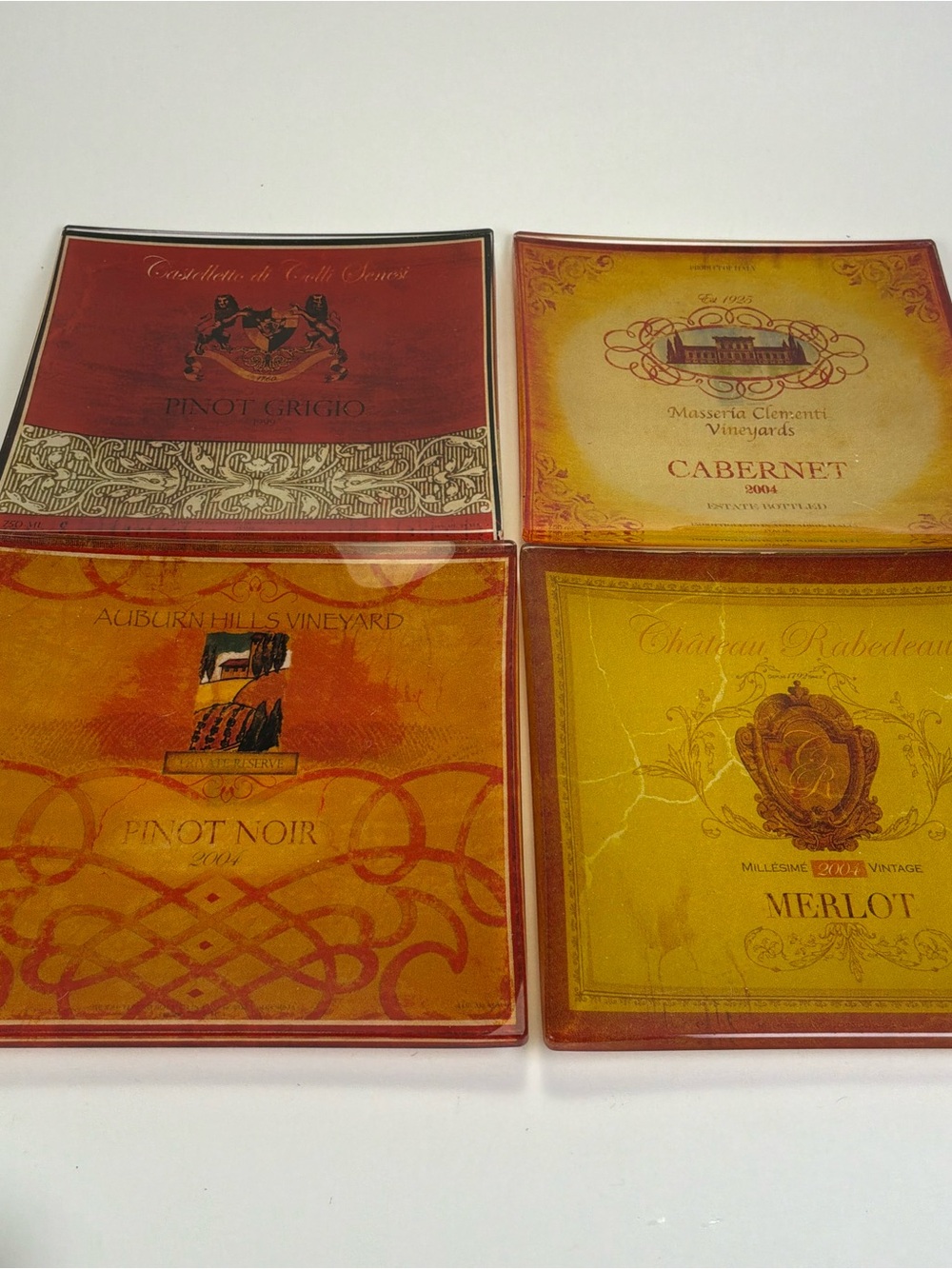 Wine Theme Glass Plates 4